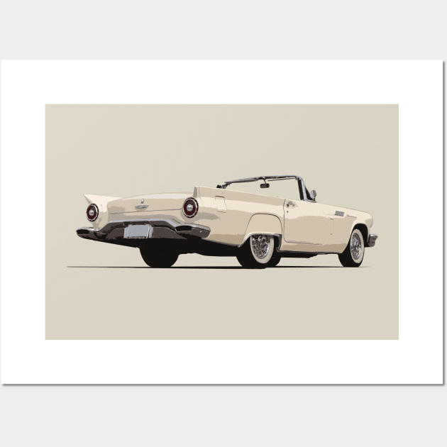 1957 Ford Thunderbird - stylized Wall Art by mal_photography